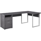 80" Computer Desk in Grey (Left or Right Facing)